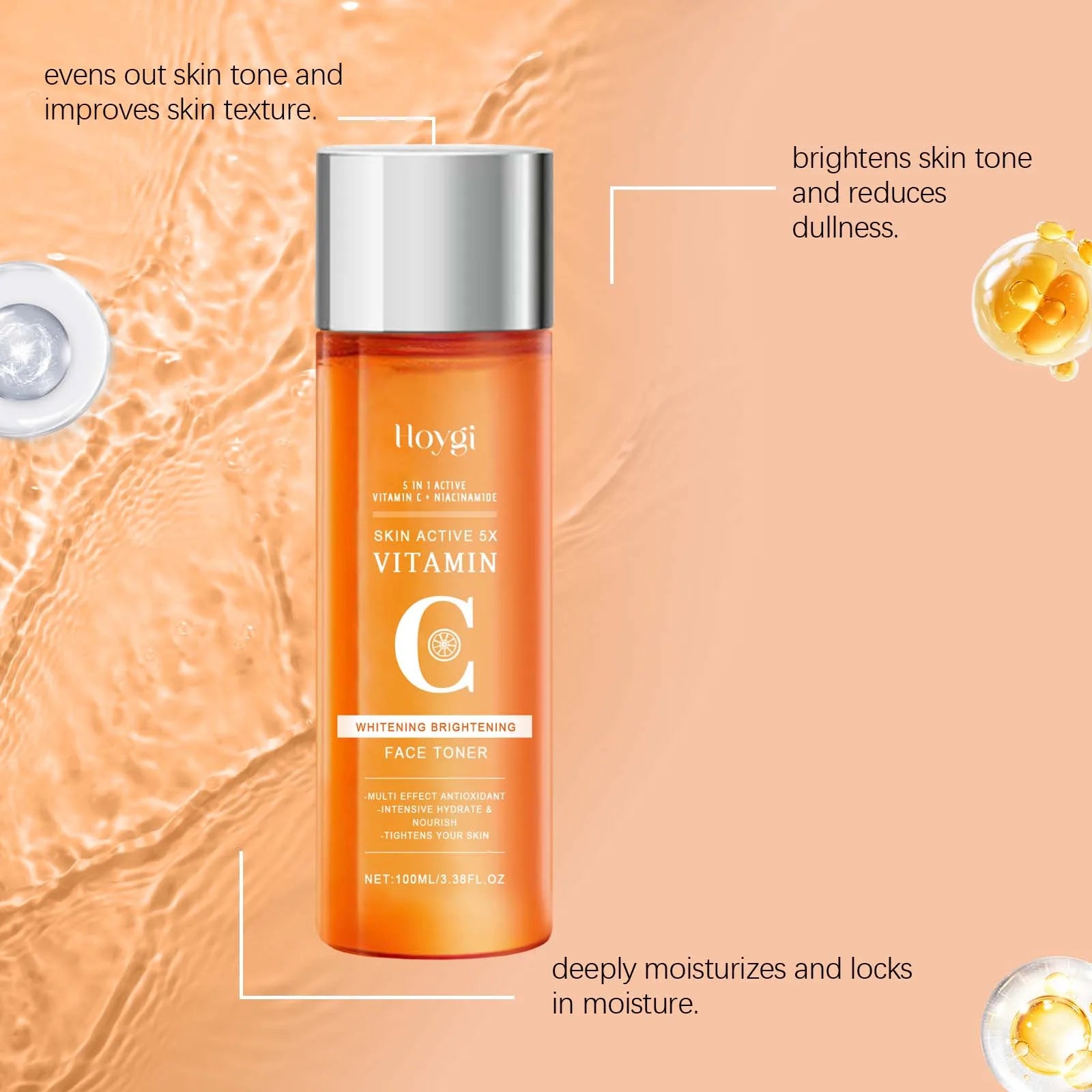 Vitamin C Brightening Toner for Face with Niacinamide Hydrating Facial Toner Dry Sensitive Skin Smooth Radiant Complexion 100ml Zpaxo