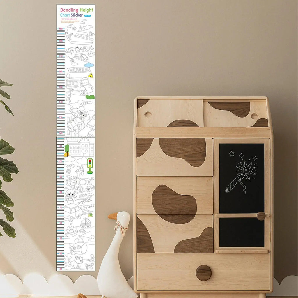 Height Chart For Kids Doodling Height Ruler Decorative Growth Wall Sticker For Nursery Kids Bedroom Classroom Playroom Zpaxo