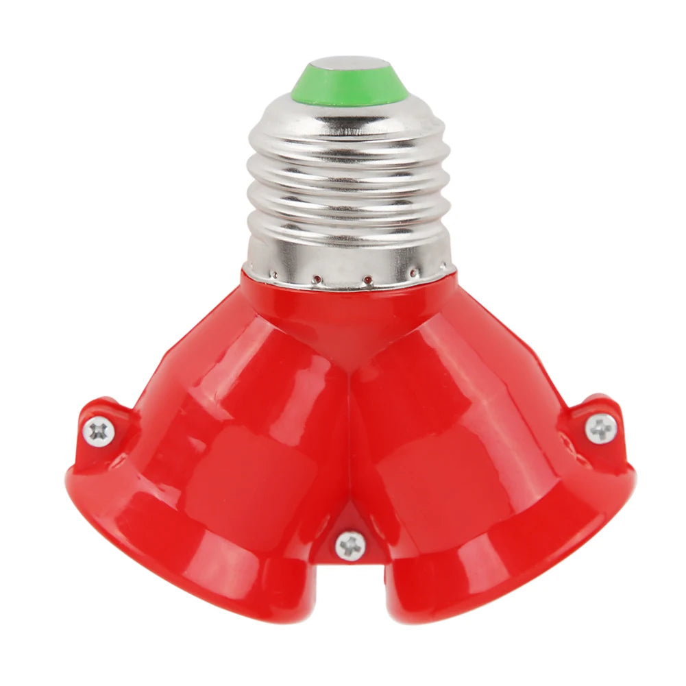 E27 LED Base 220V Light Screw Splitter Adapter Lamp 110V Holder Zpaxo Red