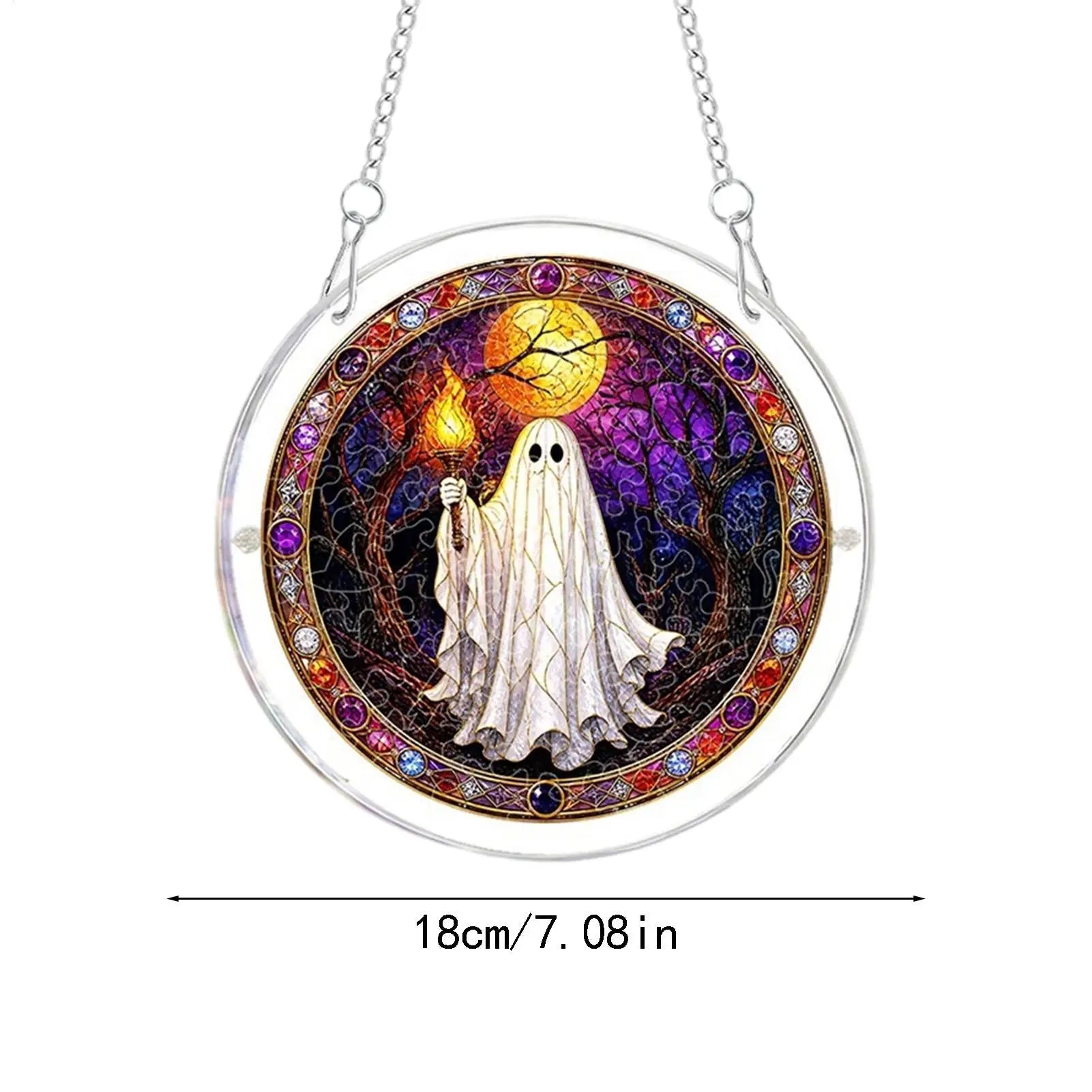 Acrylic Sun Catcher Puzzle 2D Halloween Ghost DIY Pendant Window