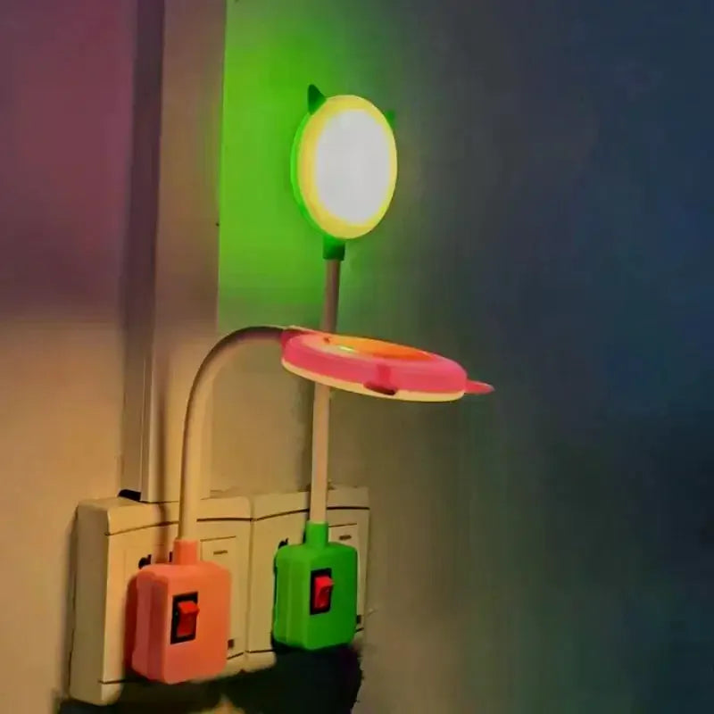 Desk Lamp LED Nightlight Plug Flexible Study Reading Lights Switch Zpaxo