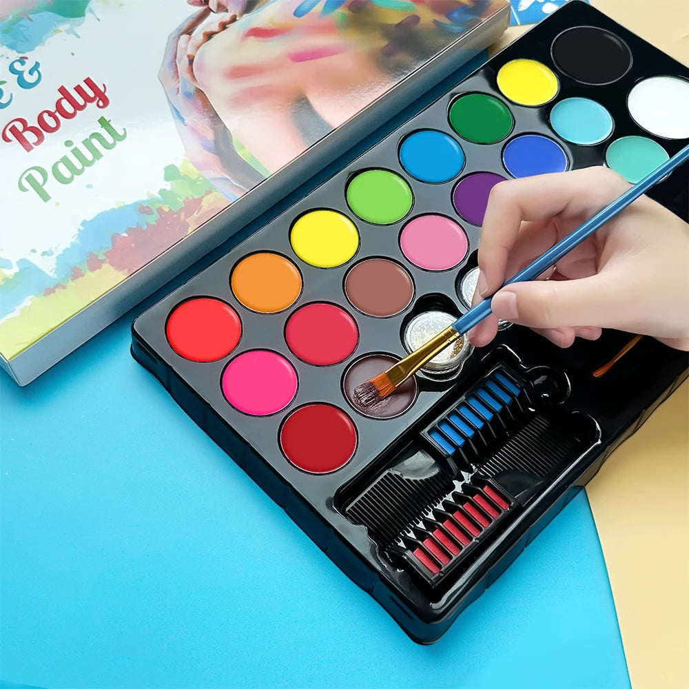 20 Face Body Paint Palette Long Lasting Safe Painting Halloween Zpaxo