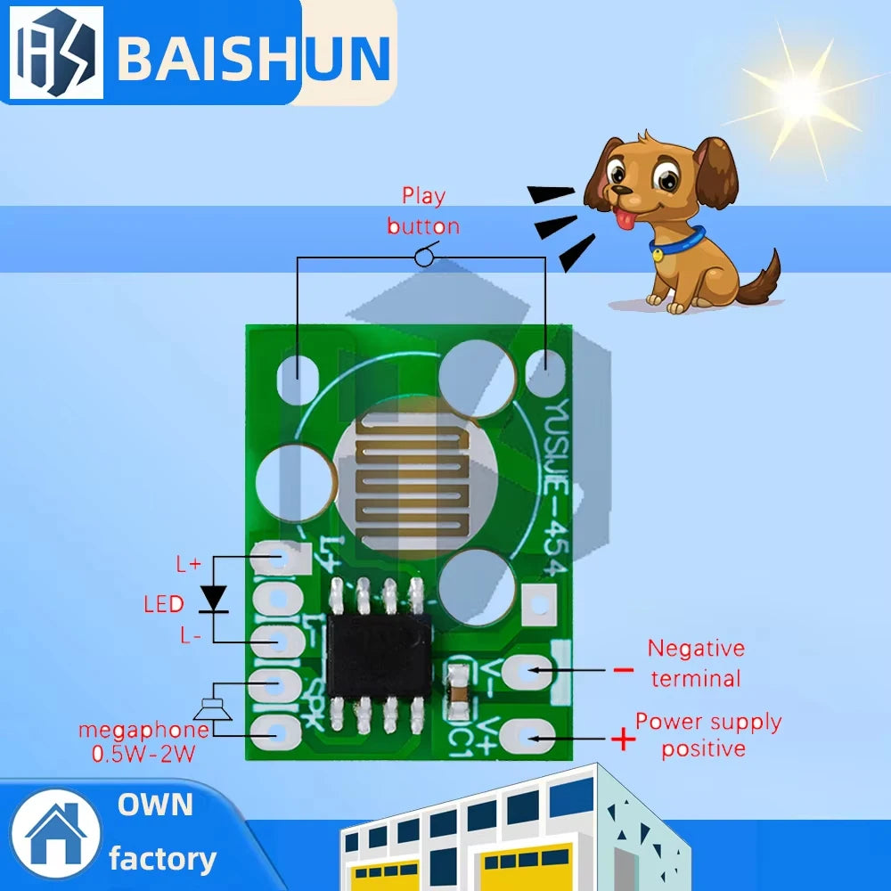 3-4 5V Programmable Sound Voice Module Animal Music Chip Pet Training Zpaxo
