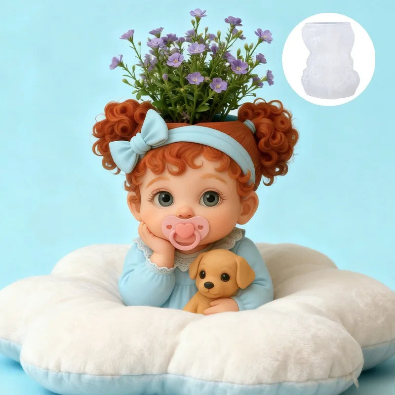 3D Baby & Dog Silicone Mold – DIY Resin, Gypsum & Candle Craft Silicone Craft Mold Zpaxo
