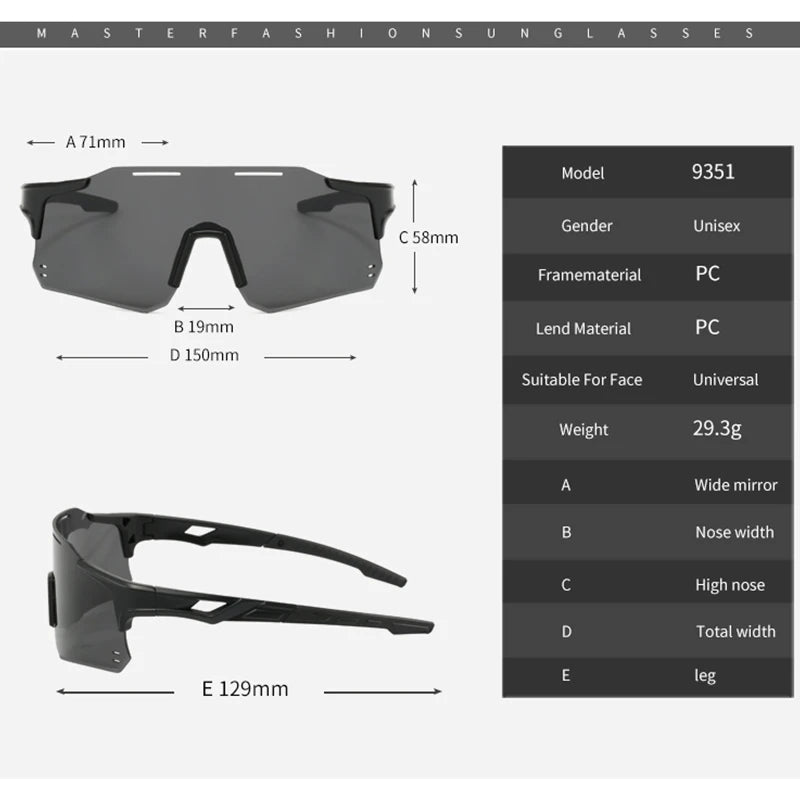 Cycling Glasses Outdoor Sports Sunglasses Men Women Photochromic Cycling Eyewear MTB Glasses Road Riding Bike Sunglasses Goggles Zpaxo