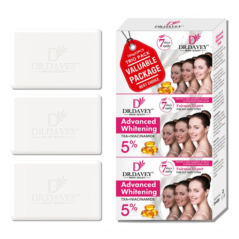 DR.DAVEY 3-Pack Whitening Moisturizing Handmade Soap Whitening Bar Soap Zpaxo
