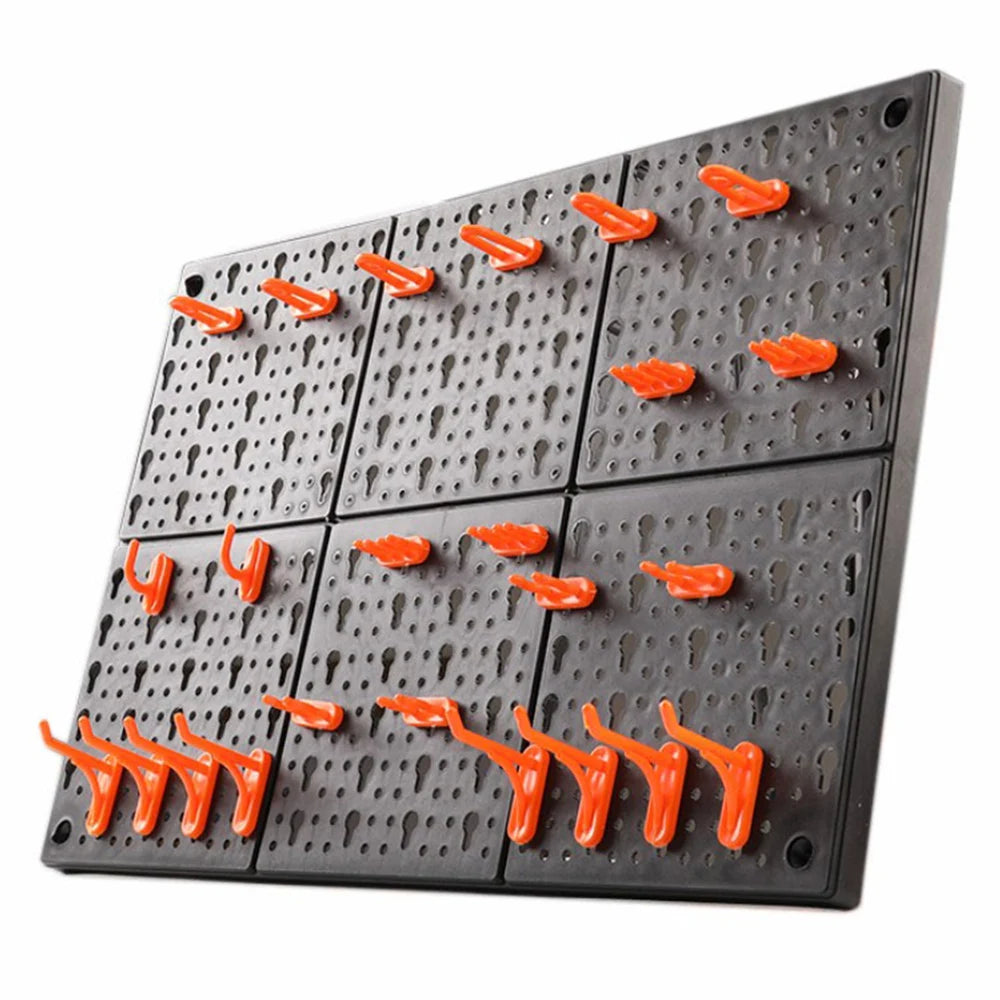10pc Wall-Mounted Hardware Tool Holder Plastic Storage Hanging Board Hole Hook Parts Garage Organize Attachment for Workshop Zpaxo