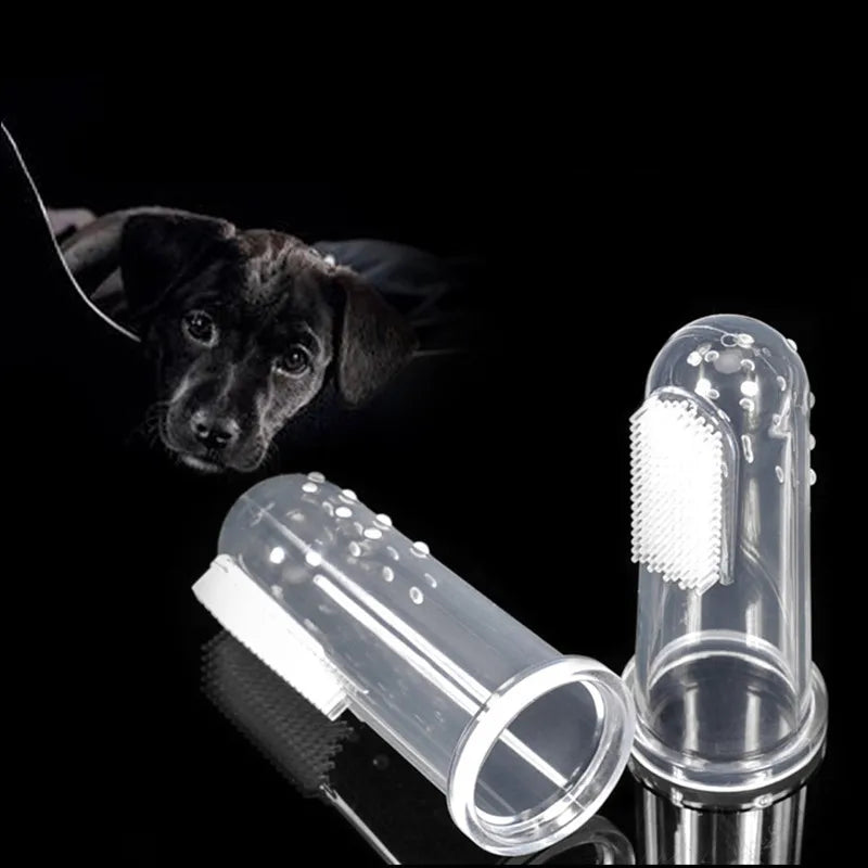 Soft Finger Pet Toothbrush Teddy Dog Brush Off Bad Breath Tartar