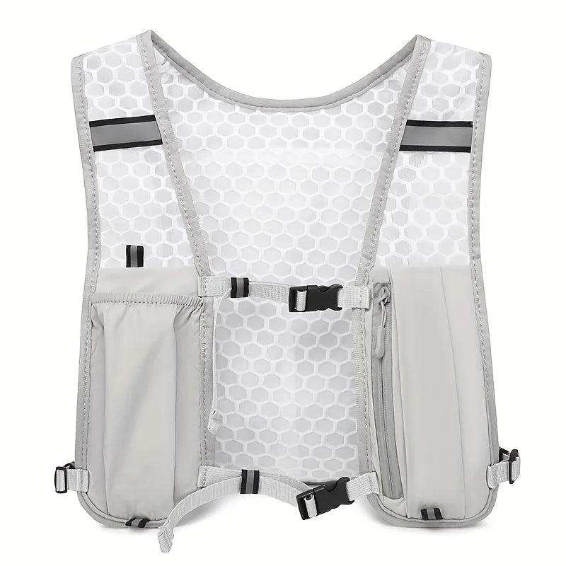 Breathable Mesh Running Vest Lightweight Sports Backpack Phone Pocket Zpaxo Grey