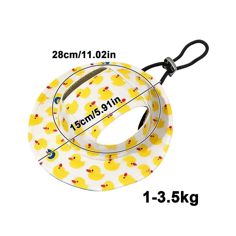 Dog Sun Hat Adjustable Dog Hat Cute Print Caps Pet Sun UV Protection Hat for Walking Outdoor Activities hats for Dogs Cats Zpaxo S