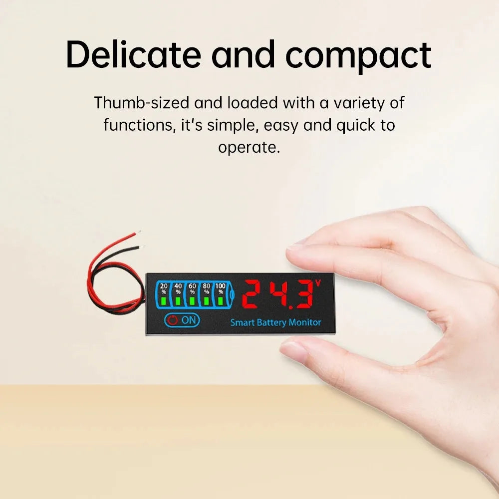 DC 7-55V Battery Charge Indicator LED Display Board with Alarm Battery Voltage Indicator Zpaxo