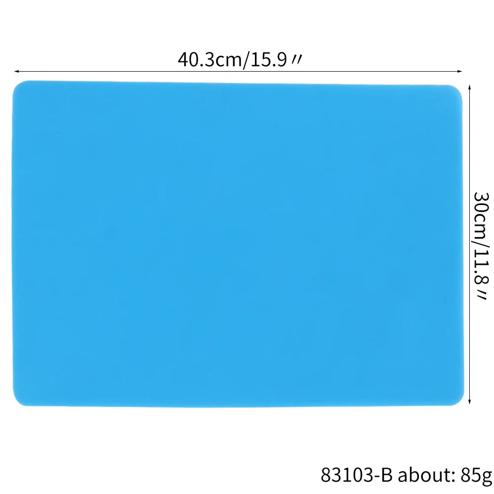 Table Protector Silicone Placemat 40x60cm Kids DIY Crafts Table Mat Heat Resistant Waterproof Non Slip Kitchen Counter Protector Zpaxo 40x30cm Blue