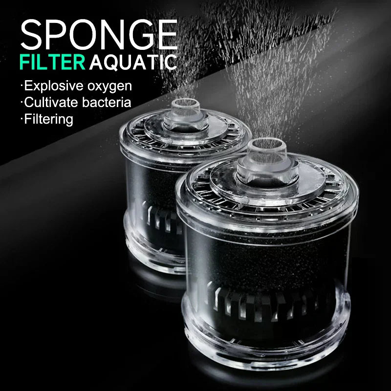 Aquarium Filter Fish Tank Shrimp Pond Air Pump Biochemical Sponge Filter Fish Tank Bio-Sponges With Media Ball Oxygen Increasing Zpaxo