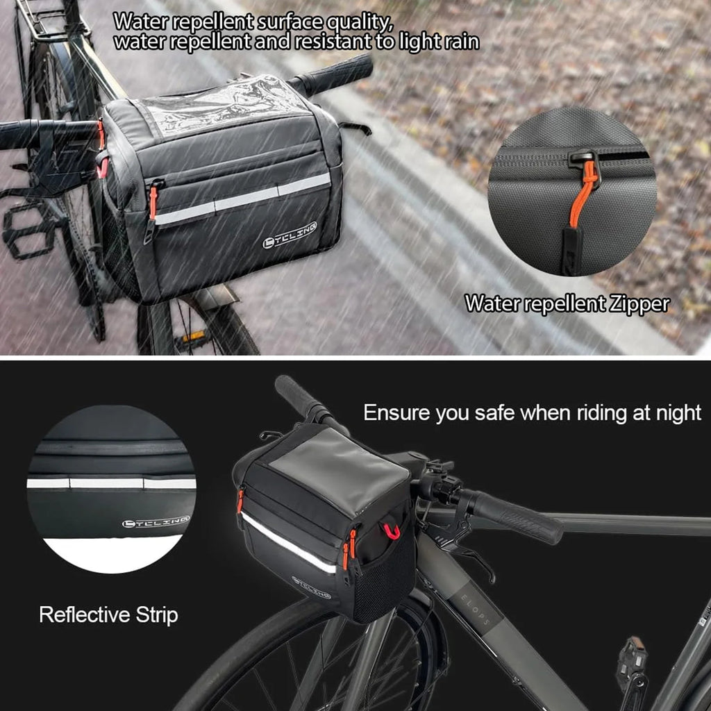 Toptrek 4L Bicycle Handlebar Bag Large Capacity Insulated Car Storage Winter Bike Bag Keep Warm Basket Pack Cycling Accessories Zpaxo