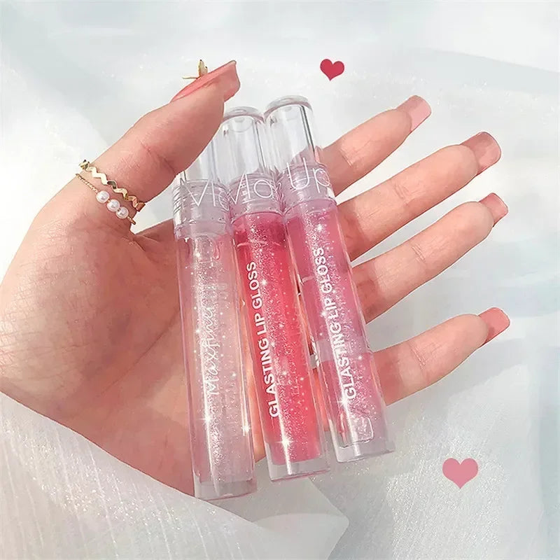 Mirror Water Lip Gloss Transparent Glass Oil Waterproof Lasting