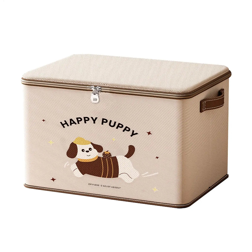 Lockable Storage Box Waterproof Stackable Puppy Pattern Organizer