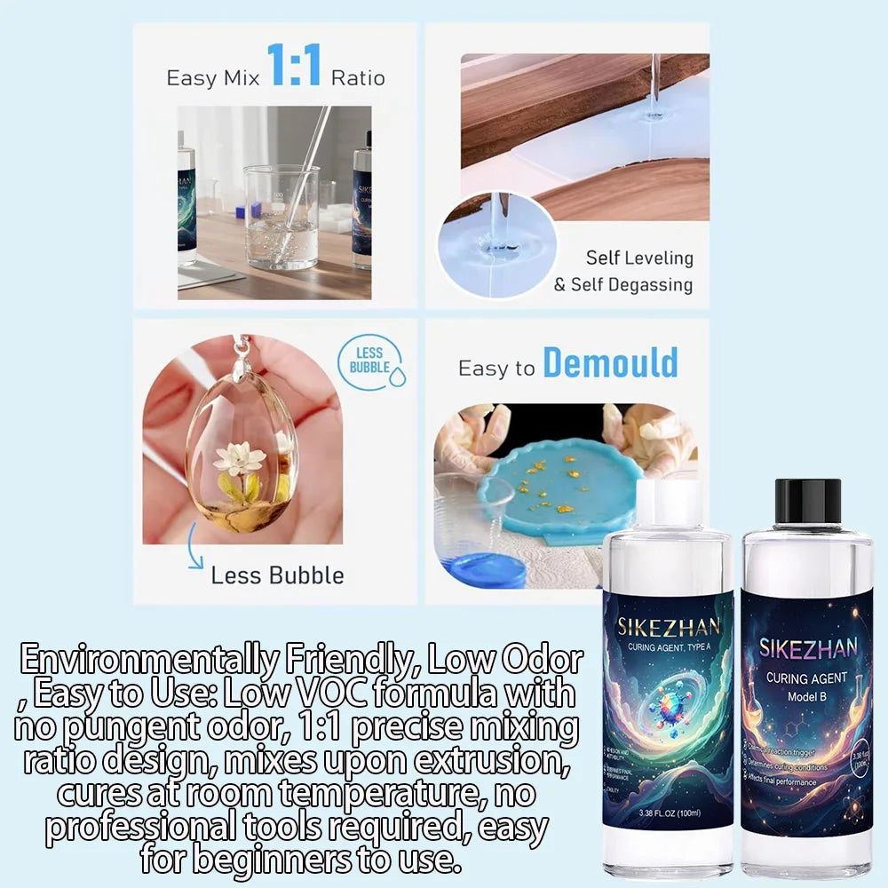 1:1 Crystal Clear Epoxy Resin Kit High Gloss & Bubbles Free Art Resin Supplies for Coating and Casting Craft DIY Jewelry Making Zpaxo