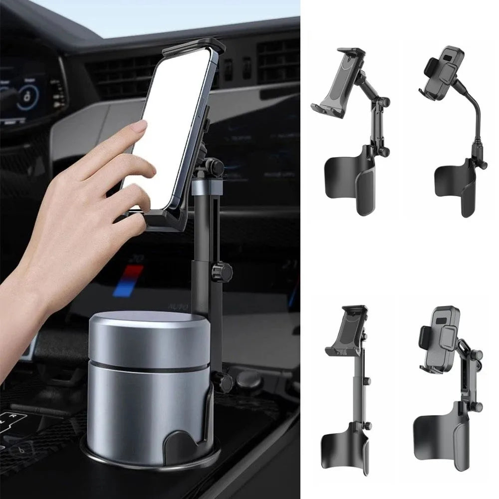 2-in-1 Car Cup Holder Adjustable Long Arm Hands-free Phone 360 Degree Zpaxo