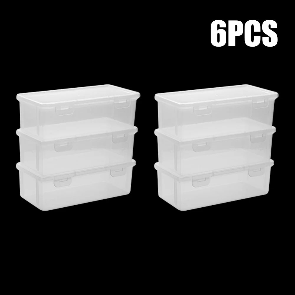 1/2/3/6pcs Pencil Case Box Transparent Plastic Pencil Boxes For Students Without Printing Case Supplies Pencil Sundries Storage Zpaxo 6PCS