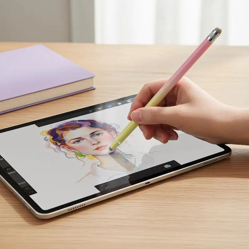 Mesh Fiber Capacitive Stylus Pen Double Nib Touch Screen Pens Drawing Zpaxo