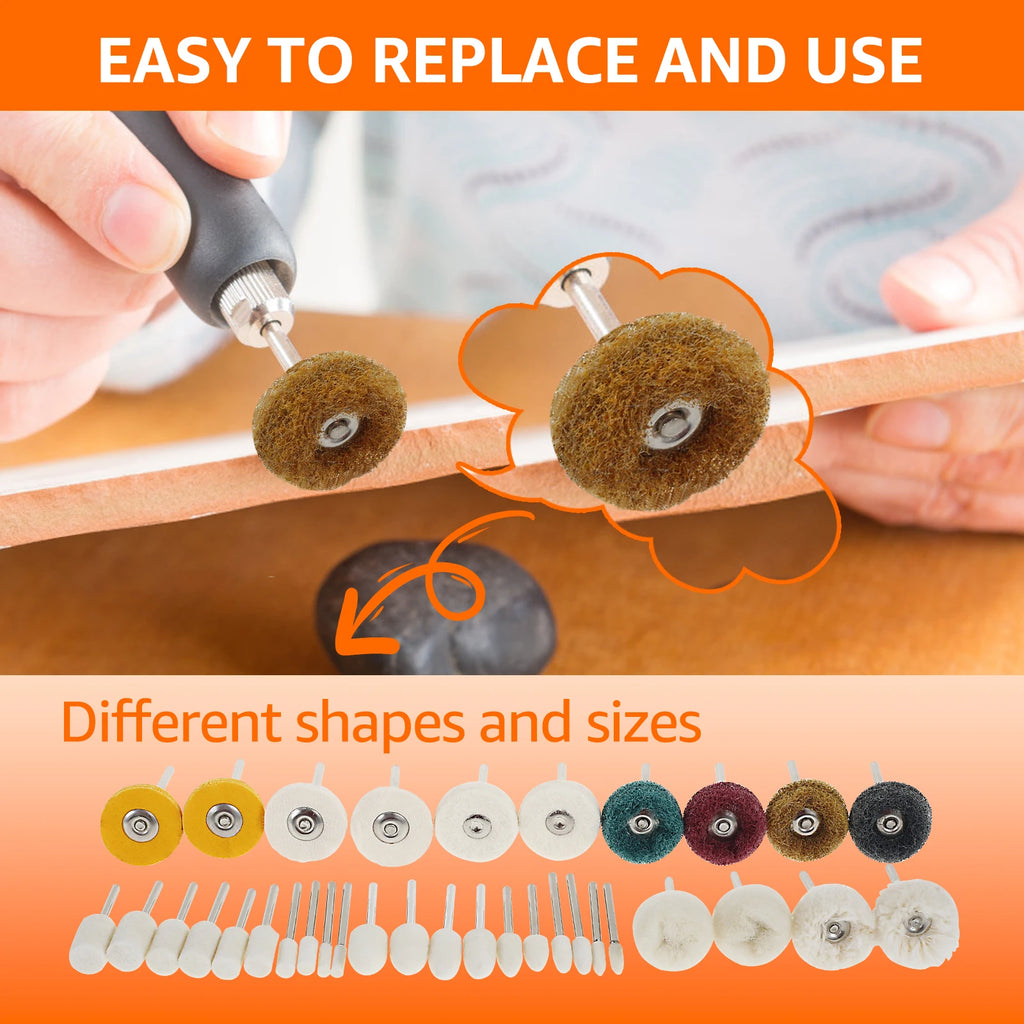 134Pcs Mini Cloth Buffing Wheel Multiple Materials Grinder Precise Efficient For Gold Silver Jewelry Mirror Polishing Tools 2025 Zpaxo