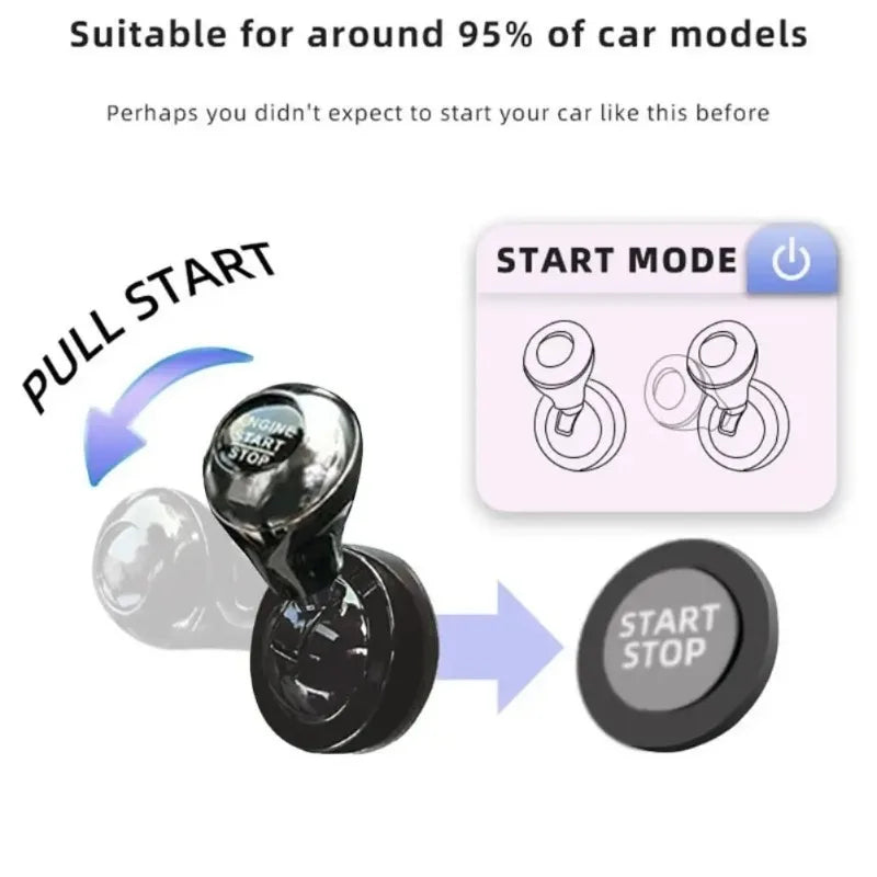 Retro Joystick Push Start Button Cover | Aluminum Car Decor