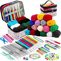 105 piece crochet hook set, complete set of DIY hand woven needle and thread, including yarn storage bag TPR hook Zpaxo combo pack