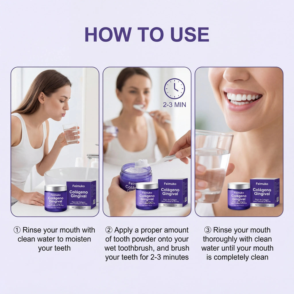 Collagen Fresh Breath Powder Brightening Tooth Care Polish Mild Cleaning Collagen Toothpaste Alternative Daily Gel for Women 50g Zpaxo