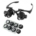 2XLED Watch Jeweler Repair Magnifier Head-mounted Headband Adjustable
