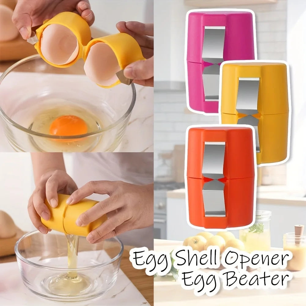 3 PCS Egg Shell Opener, 2025 New Egg Cracker for Raw Eggs, Hard Boiled Egg Peeler Egg Cube Egg Separator Handheld Tool Zpaxo