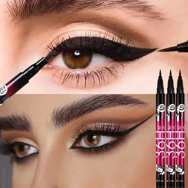 Black Smooth Liquid Eyeliner Pen Waterproof Long-lasting Ultra-fine