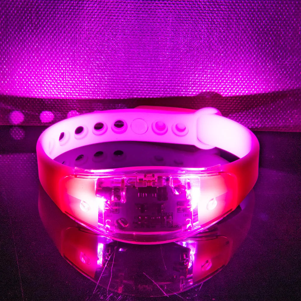 LED Light Up Bracelet Adjustable Music Sound Activated Glow Bracelets