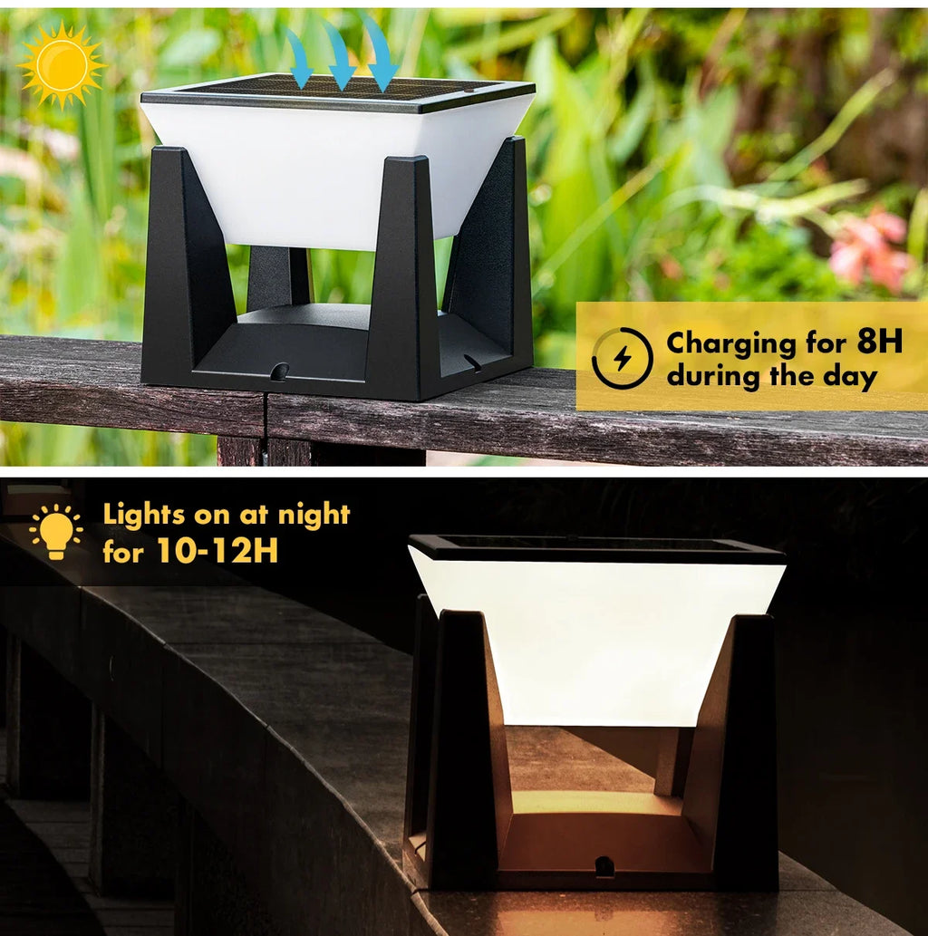 Outdoor Solar Post LED Lights Modern Waterproof Pillar Fencedeck Zpaxo