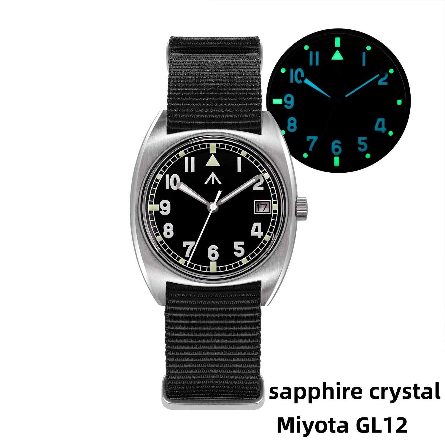 Militado ML17 Watch Miyota Super 2035/ GL12 Quartz Movement Watch C3 And BGW9 Luminova 100m Waterproof Stainless Steel Watches Zpaxo Date Sapphire