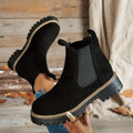 Shoes for Women 2025 Spring/autumn Roman Women Boots Comfortable Slip-on Modern Ankle Boots Low Heel Round Toe Ladies Shoes Zpaxo black 37