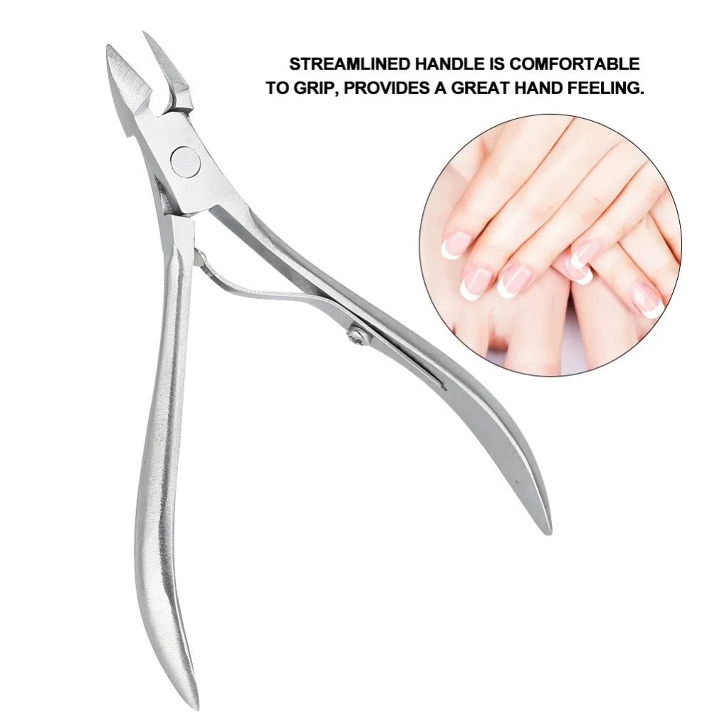 Silver Nail Dead Skin Removal Clipper Small Cuticle Nippers Bevel Mouth Design Cuticle Trimmer Plier Spring Handle Zpaxo