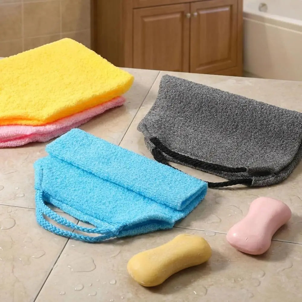 Handles Exfoliating Back Washers Scrub Double-sided Stretchable Backs Zpaxo