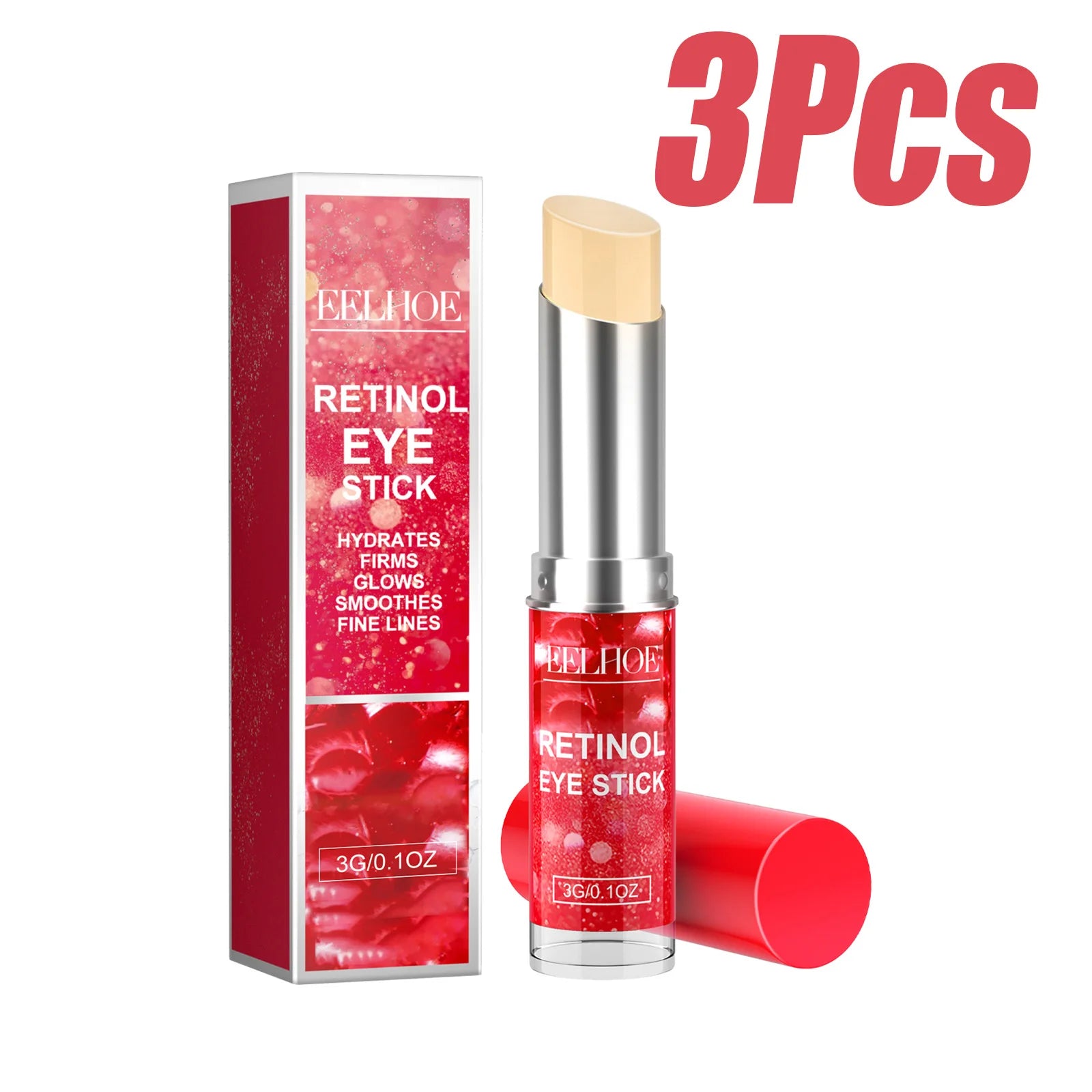 Retinol Eye Stick Anti-Wrinkle Lifting Firming Eye Cream Stick for Dark Circles & Fine Lines Moisturizing Brightening Skin Care Zpaxo 3 x 3g Boxed