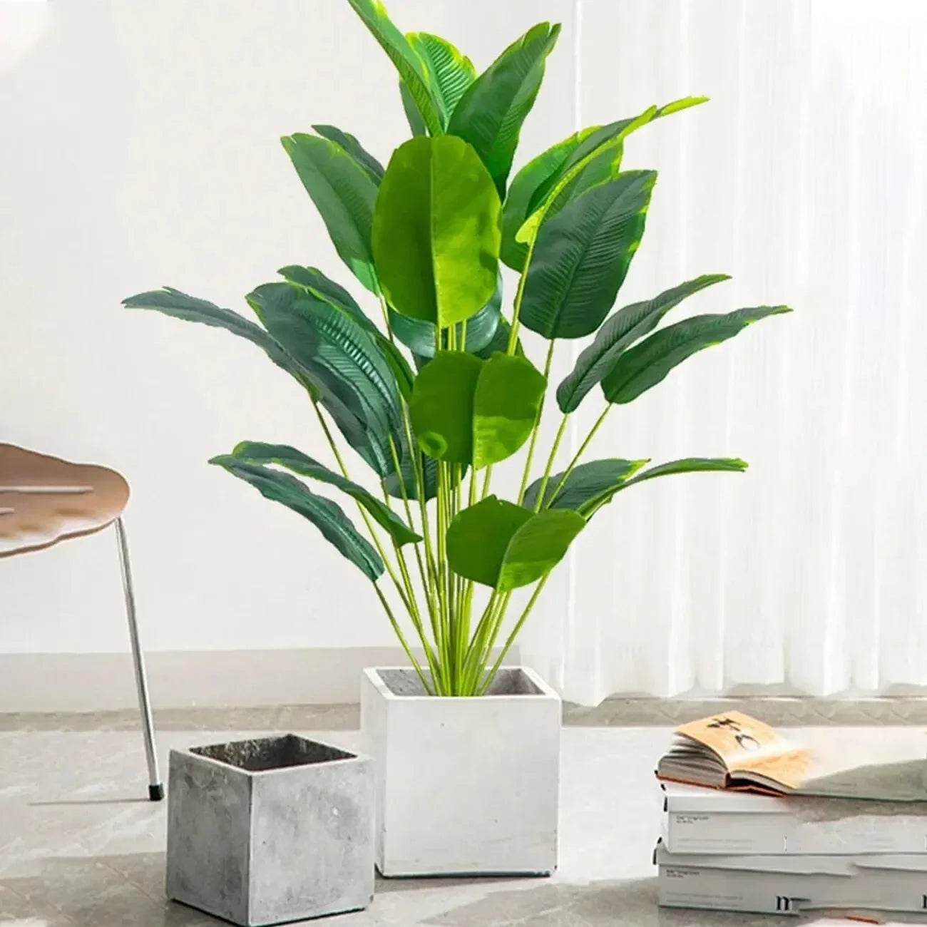 Artificial Plants Large Tropical Palm Tree Fake Banana Plants Leaves Real Touch Plastic Monstera Simulated Plant for Home Zpaxo
