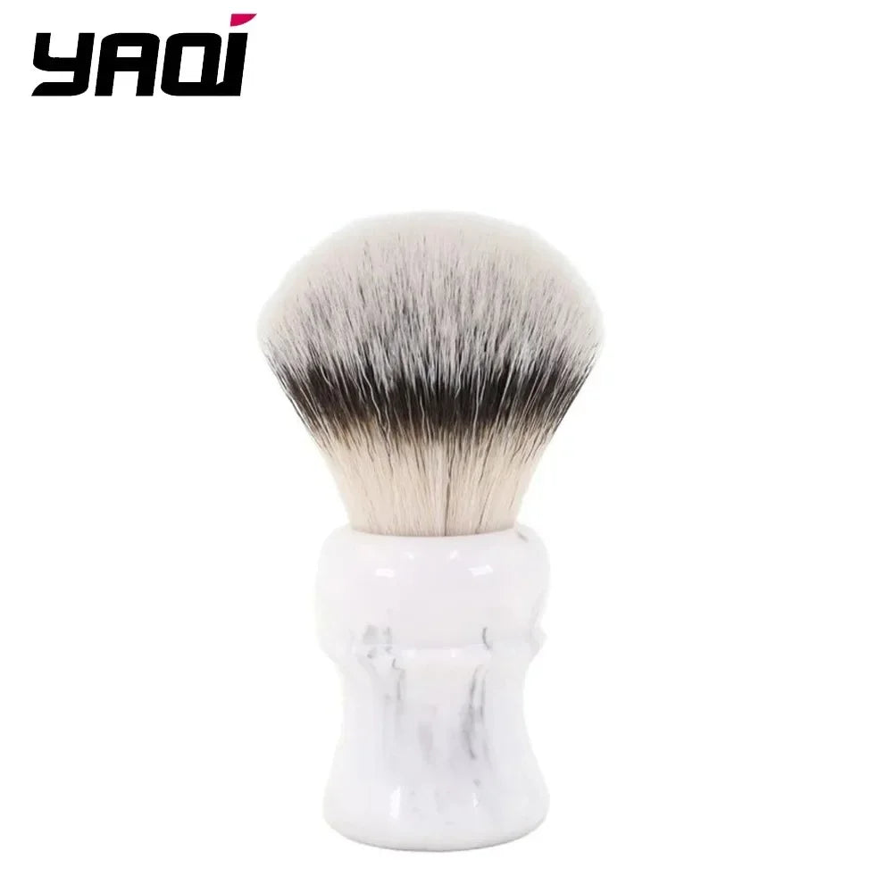 Yaqi 24mm Everest White Marble Synthetic Travel Shaving Brush Wet Shaving Brush Zpaxo R210302