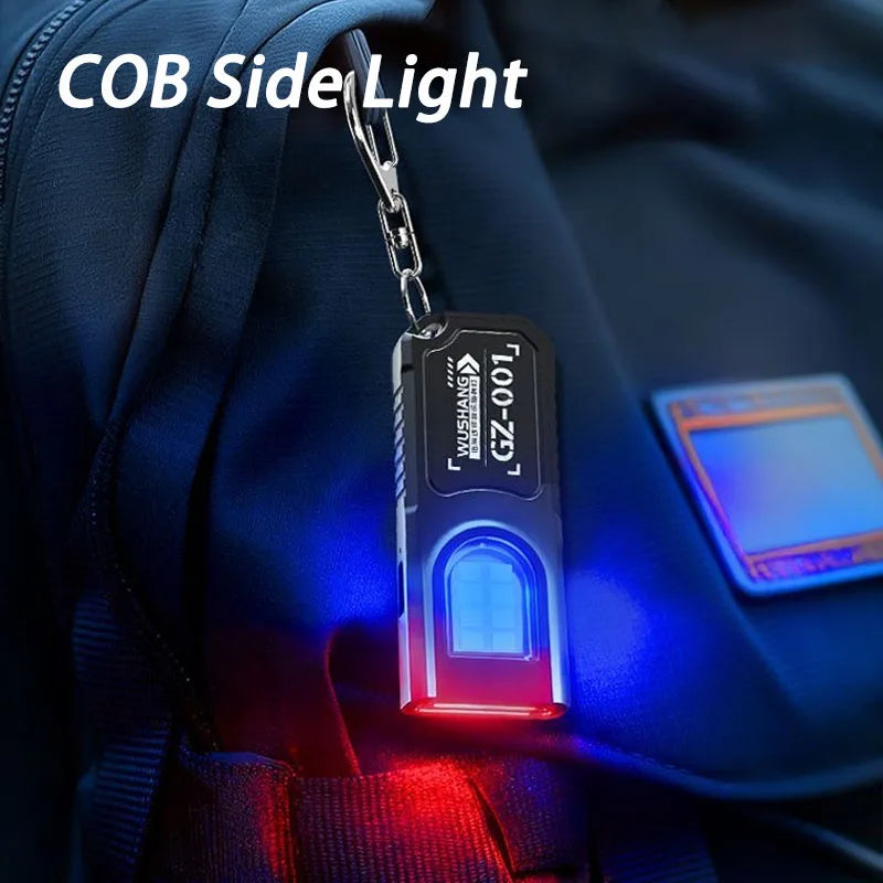 Mini LED COB Keychain Flashlight – Rechargeable EDC Torch