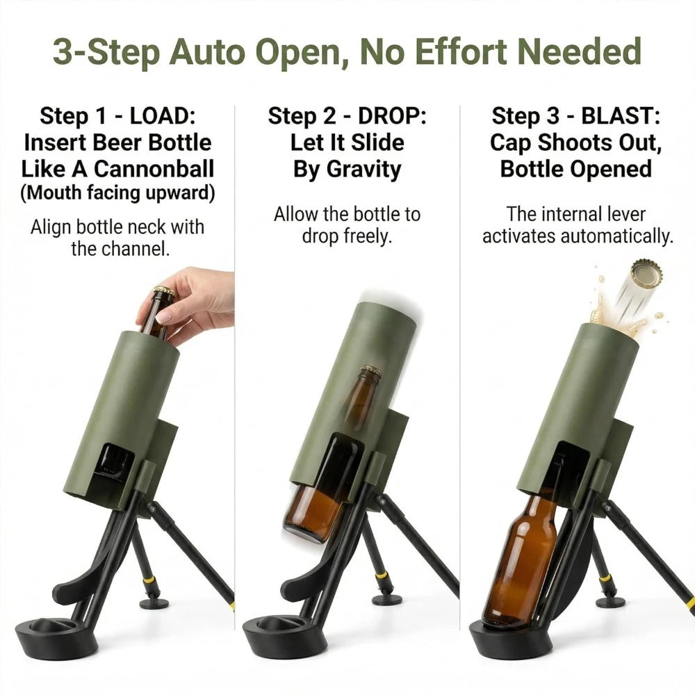 Beer Bottle Mortar Opener Cap Launcher Universal