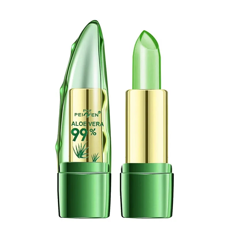 Aloe Vera Lipstick Natural Temperature Change Color Jelly Lip Balm Long Lasting Moistourizing Nutritious Lips Protection Makeup Zpaxo Green