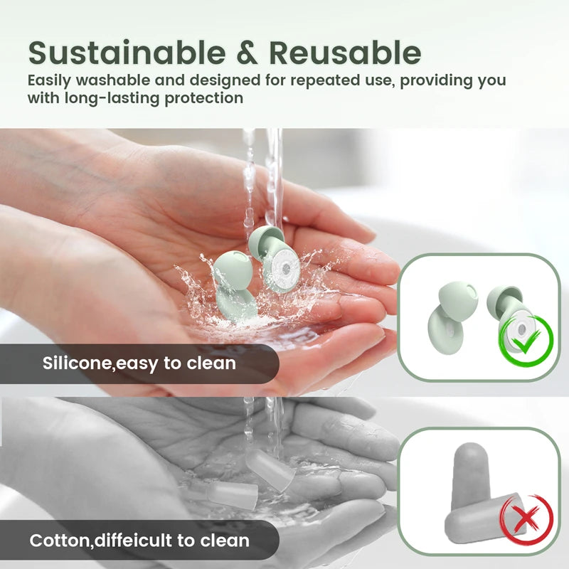 Reusable Silicone Snore Blocker Ear Plug with 10 Ear Tips in XS/S/M/L Anti-Noise Motorcycle Earplugs Noise Cancelling Ear Plugs Zpaxo