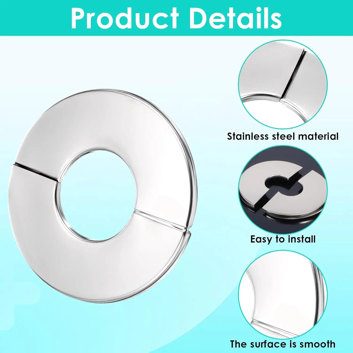 28mm Stainless Steel Escutcheon Plate Pipe Cover – 5/10 Pack
