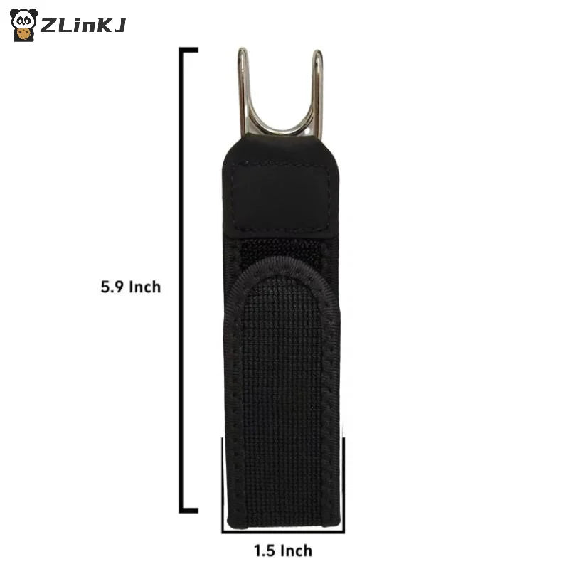 ▶1PCS Black Unisex Adjustable Elastic Buckleless Belt Hook , Metal Hook Invisible Waist Belt Closure for Outdoor Work Zpaxo