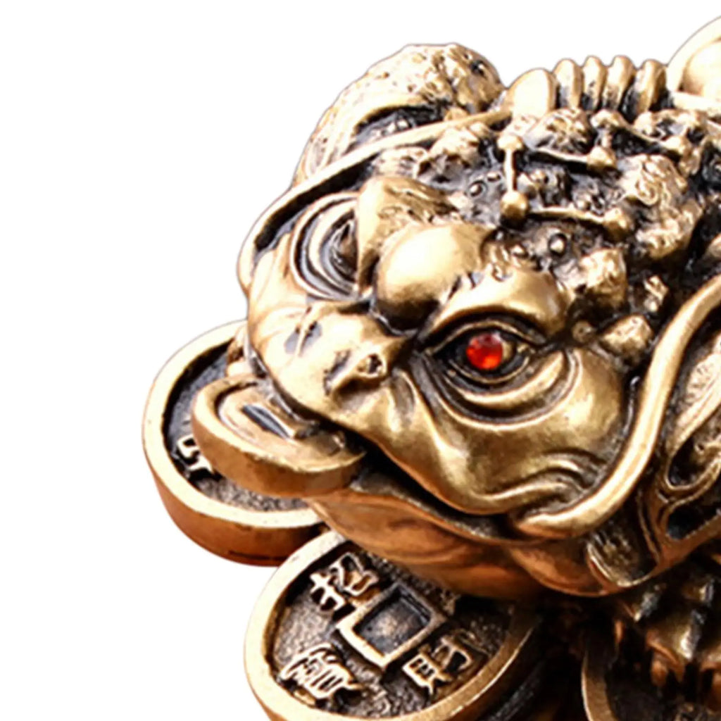 Small Feng Shui Wealth Fortune Toad Figurine Three Legged Frog Tea Pet Figurine for Restaurants Shops Decor Multipurpose Zpaxo