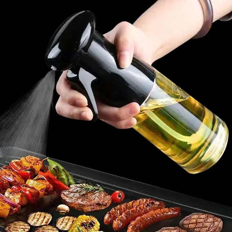1PCS Black Transparent Kitchen Oil Bottle Cooking Oil Spray Olive Oil Bottle Fitness Barbecue Spray Oil Dispenser Household Zpaxo