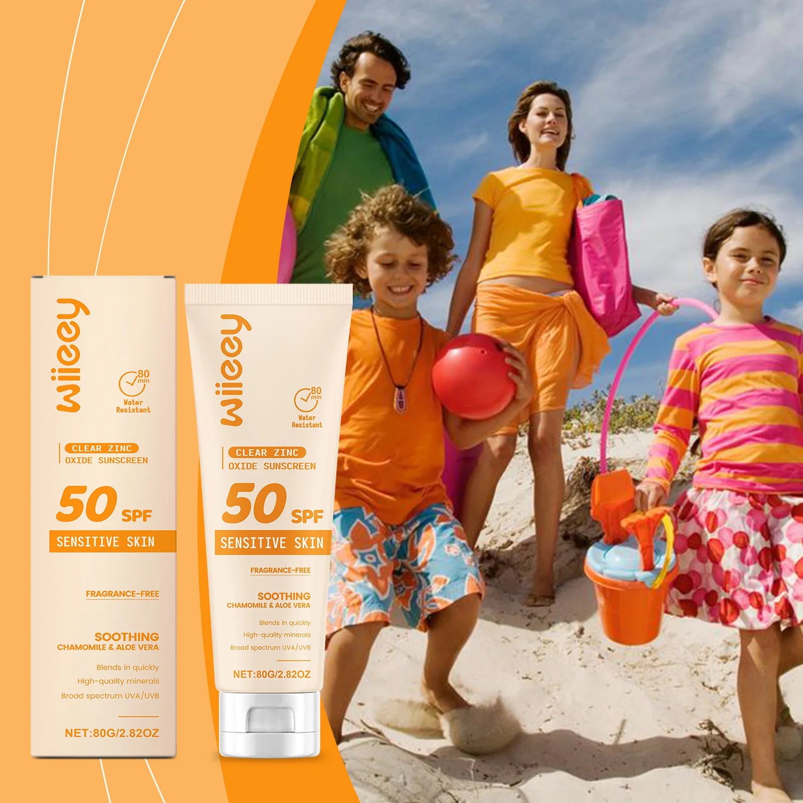 Wiieey SPF 50+ Kids Mild Sunscreen Cream – UVA/UVB Protection Kids Sunscreen Cream Zpaxo