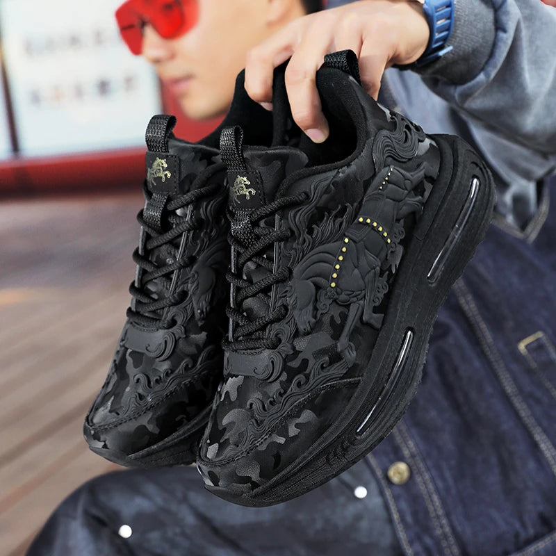 Men's Casual Sneakers Luxury Trainer Shoes Breathable Race Running